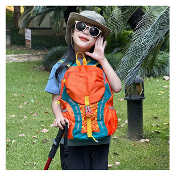 Ghiozdan pentru copii Unisex din nailon, respirabil și ușor pentru activități în aer liber, drumeții și școală — bretele curbate, căptușeală din poliester, stil modern