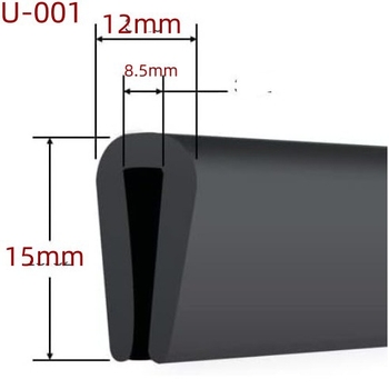 Гумен кант за ръб с U-образен жлеб, самозалепващ уплътнител за ръбове, водоустойчив и устойчив на разкъсване, за противоударна защита