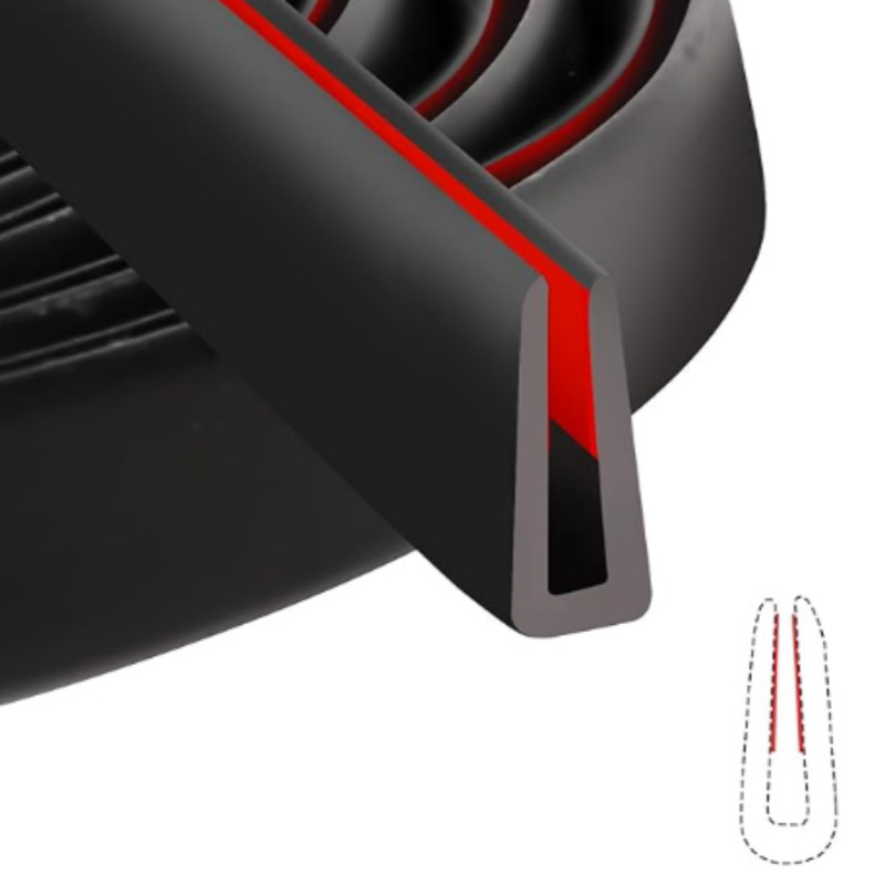 Гумен кант за ръб с U-образен жлеб, самозалепващ уплътнител за ръбове, водоустойчив и устойчив на разкъсване, за противоударна защита