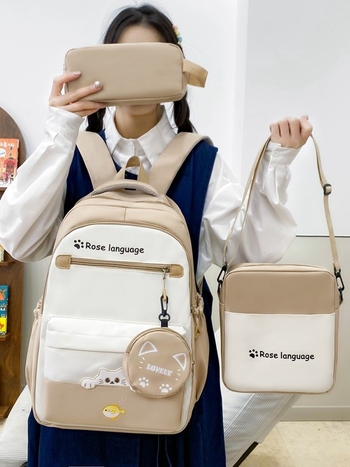 Unisex νάιλον σακίδιο με μοτίβο γάτας, κολλεγιακού στυλ, αδιάβροχο, πολύ ελαφρύ, για γυμνάσιο