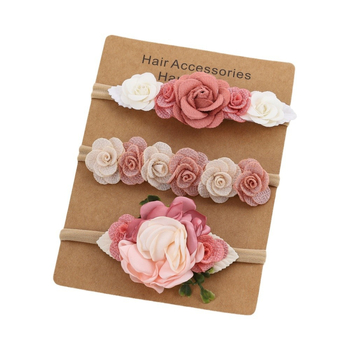 Κορεατικού στυλ κορδέλα μαλλιών για παιδιά με τεχνητά λουλούδια, ύφασμα, DIY διακοσμητικά, συσκευασμένη ατομικά, δυνατότητα προσαρμογής