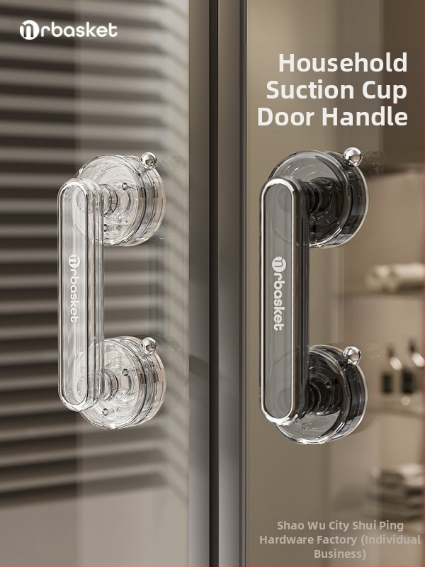 Durų rankena su siurbimo kilpa stiklo durims, be gręžimo, šiuolaikinis minimalistinis stilius – Mr basketball, modelis 2024062002