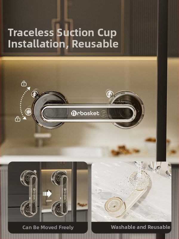 Držiak dverí s vákuovou podložkou pre sklenené dvere, bez vŕtania, moderný minimalistický štýl – Mr basketball, model 2024062002