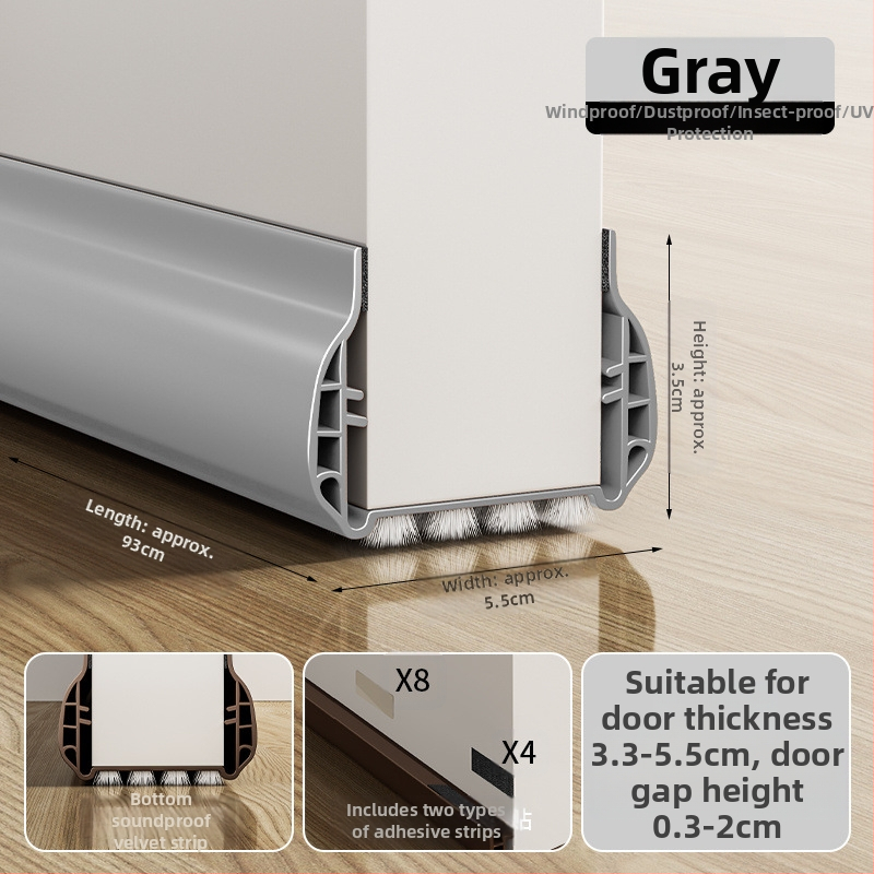 Уплътнител за пролука между врата и рамката и за дъното на вратата за спалнята, звукоизолираща лента, ветроустойчива и прахоустойчива
