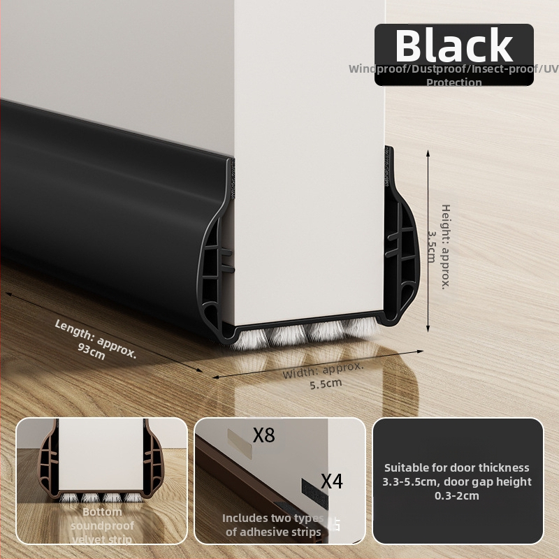 Уплътнител за пролука между врата и рамката и за дъното на вратата за спалнята, звукоизолираща лента, ветроустойчива и прахоустойчива