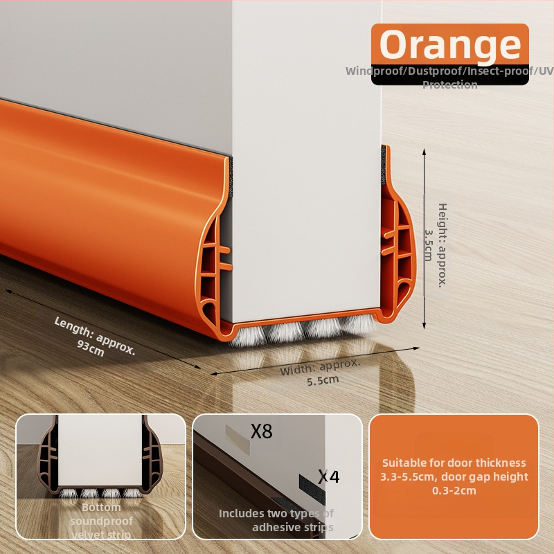 Уплътнител за пролука между врата и рамката и за дъното на вратата за спалнята, звукоизолираща лента, ветроустойчива и прахоустойчива