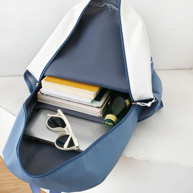 Koreai-stílusú iskolai hátizsák sminktáska készlettel, nylon, 20–35 literes kapacitás, vízálló, görbült vállpántok