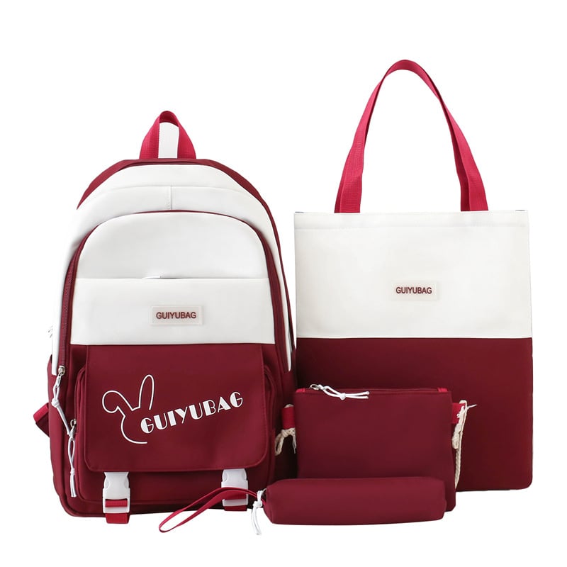 Koreai-stílusú iskolai hátizsák sminktáska készlettel, nylon, 20–35 literes kapacitás, vízálló, görbült vállpántok