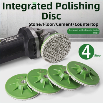 Presentable Четиристепен полировъчен диск за ъглошлайф, монолитен дизайн, полиране и шлайфане на мрамор, гранит и бетон