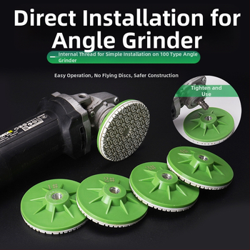 Presentable Четиристепен полировъчен диск за ъглошлайф, монолитен дизайн, полиране и шлайфане на мрамор, гранит и бетон