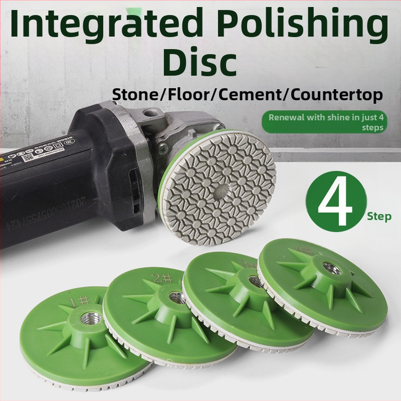 Presentable Четиристепен полировъчен диск за ъглошлайф, монолитен дизайн, полиране и шлайфане на мрамор, гранит и бетон