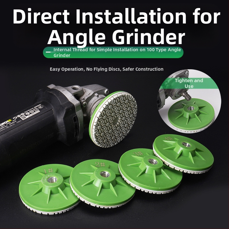 Presentable Четиристепен полировъчен диск за ъглошлайф, монолитен дизайн, полиране и шлайфане на мрамор, гранит и бетон