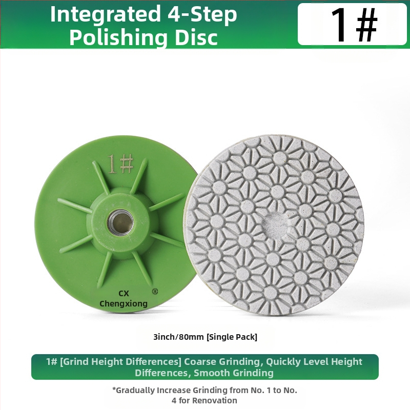 Presentable Четиристепен полировъчен диск за ъглошлайф, монолитен дизайн, полиране и шлайфане на мрамор, гранит и бетон