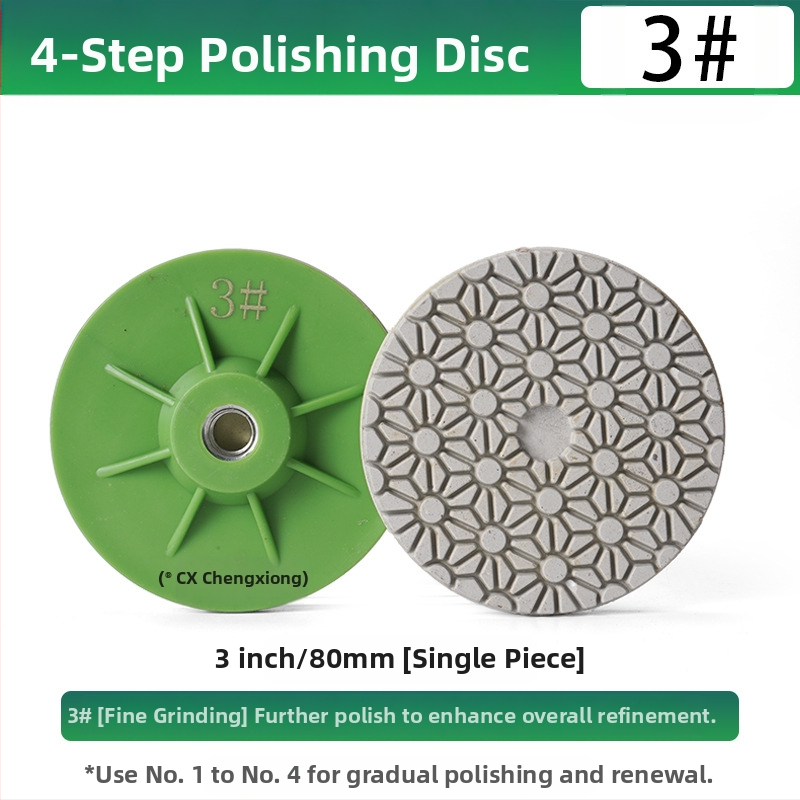 Presentable Четиристепен полировъчен диск за ъглошлайф, монолитен дизайн, полиране и шлайфане на мрамор, гранит и бетон