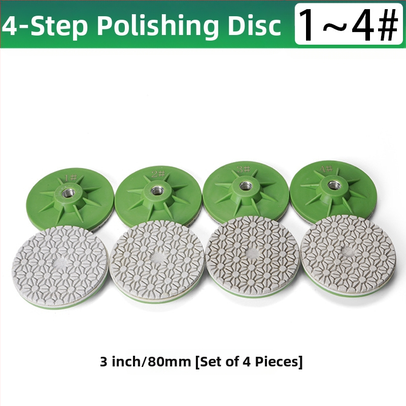 Presentable Четиристепен полировъчен диск за ъглошлайф, монолитен дизайн, полиране и шлайфане на мрамор, гранит и бетон