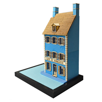 Дървен диорамeн комплект за сценичен модел, за сглобяване, кафе сграда и къща, мащаб 1:35