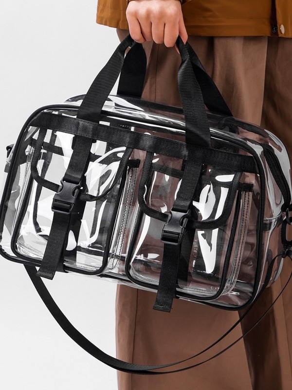 Prozirni PVC putni ruksak — vodootporan, proširivi, unisex, kapacitet ispod 20 L