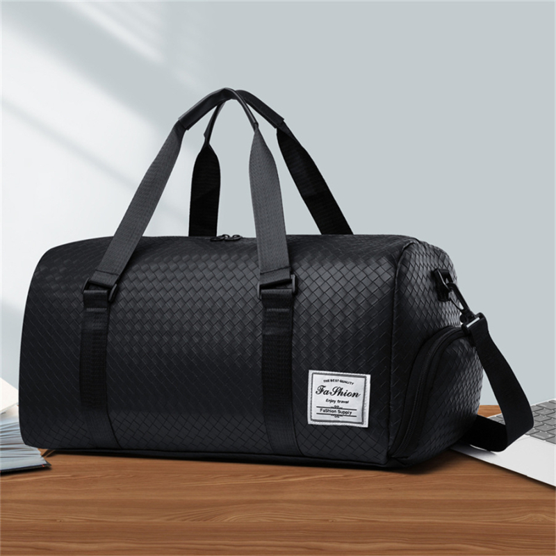 Мъжка пътна чанта – каре шарка, Oxford платно, съвместима с 15-инчов лаптоп, износоустойчива, полиестрова облицовка