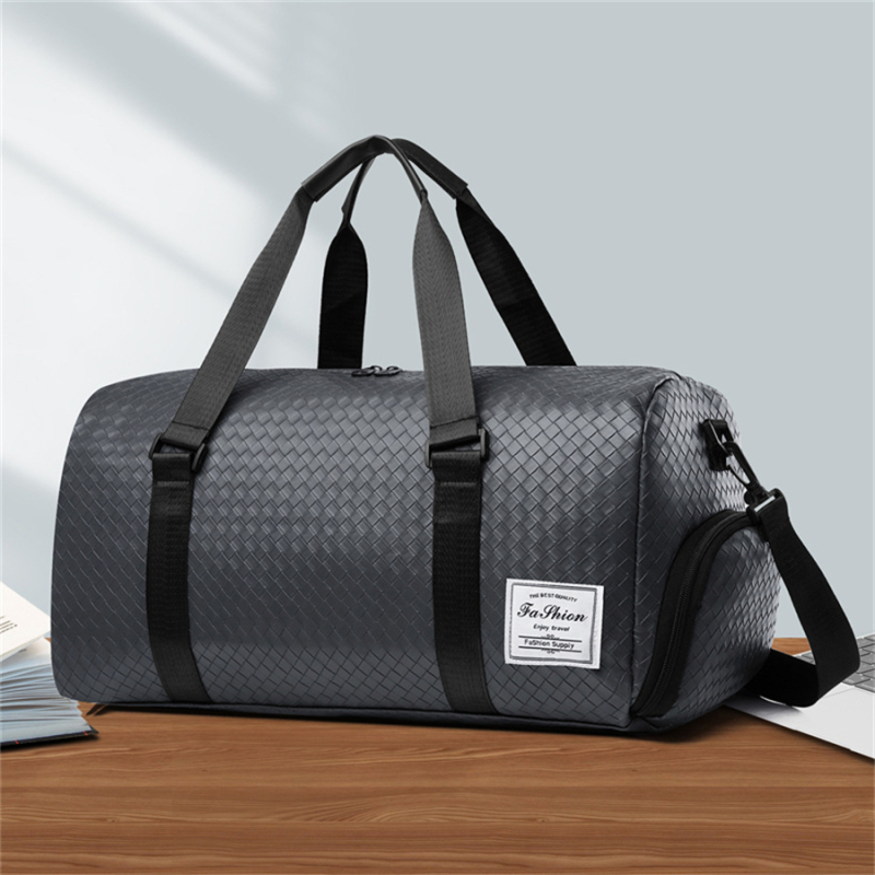 Мъжка пътна чанта – каре шарка, Oxford платно, съвместима с 15-инчов лаптоп, износоустойчива, полиестрова облицовка