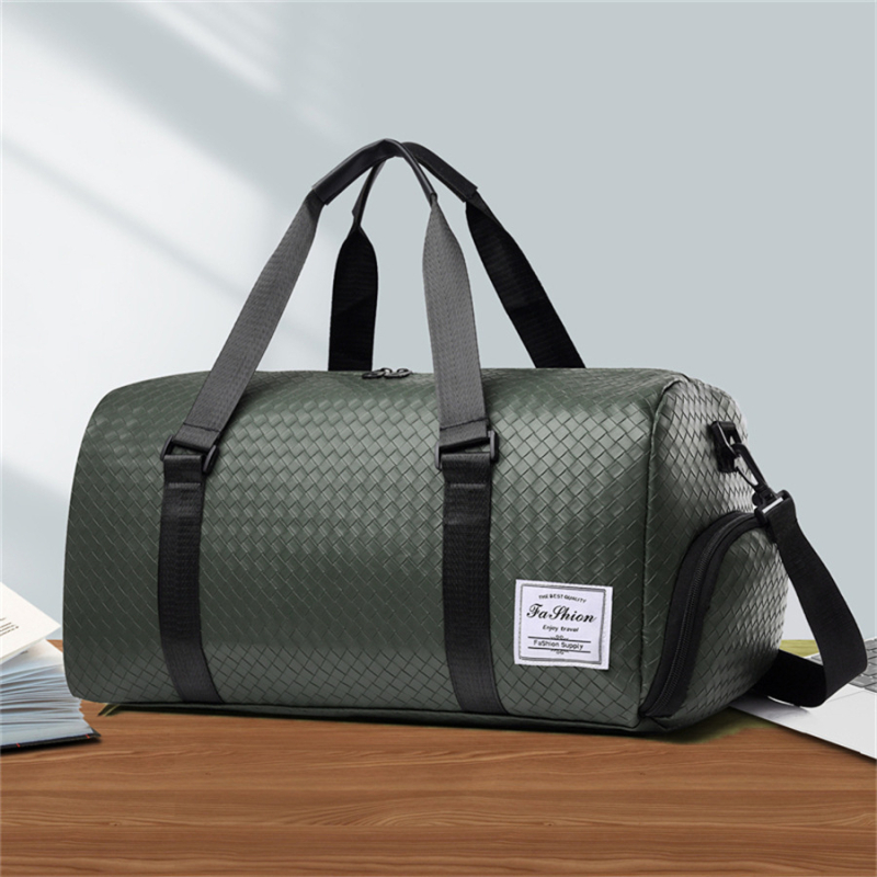 Мъжка пътна чанта – каре шарка, Oxford платно, съвместима с 15-инчов лаптоп, износоустойчива, полиестрова облицовка