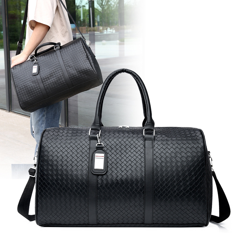 Мъжка пътна чанта – каре шарка, Oxford платно, съвместима с 15-инчов лаптоп, износоустойчива, полиестрова облицовка