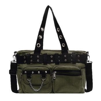 Ženska crossbody torba s velikim kapacitetom — flanel materijal, podstava od poliestera, horizontalni kvadratni oblik, zatvaranje zipom, unutarnji džepovi za telefon i ID, unutarnji džep s patch, tri naramenice