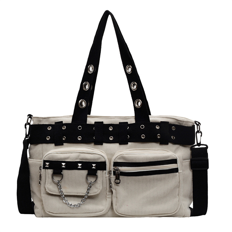 Ženska crossbody torba s velikim kapacitetom — flanel materijal, podstava od poliestera, horizontalni kvadratni oblik, zatvaranje zipom, unutarnji džepovi za telefon i ID, unutarnji džep s patch, tri naramenice