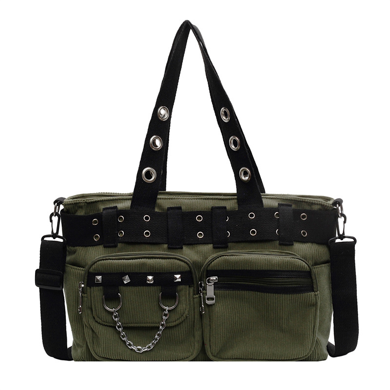 Ženska crossbody torba s velikim kapacitetom — flanel materijal, podstava od poliestera, horizontalni kvadratni oblik, zatvaranje zipom, unutarnji džepovi za telefon i ID, unutarnji džep s patch, tri naramenice