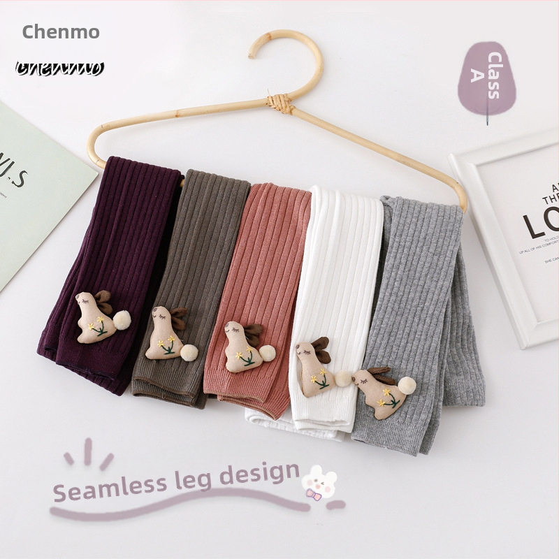 Vaikų mergaitėms aukšto liemens leginsai, vienodos spalvos raštas, medvilnė 80%, vidutinio storio, pavasariui ir rudeniui, 3–8 metų amžiui