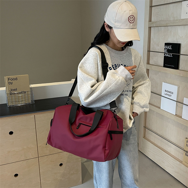 Torba za kratka putovanja preko ramena s odjeljkom za suho/mokro, 20–35 L, Oxford tkanina, ultra lagana, prozračna, vodootporna