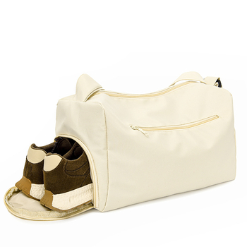 Τσάντα γυμναστικής με εκτύπωση λογότυπου, τσάντα ταξιδιού μεγάλης χωρητικότητας, ξεχωριστό διαμέρισμα παπουτσιών, διαχωρισμός στεγνό-υγρό, κατασκευασμένη από ύφασμα Oxford