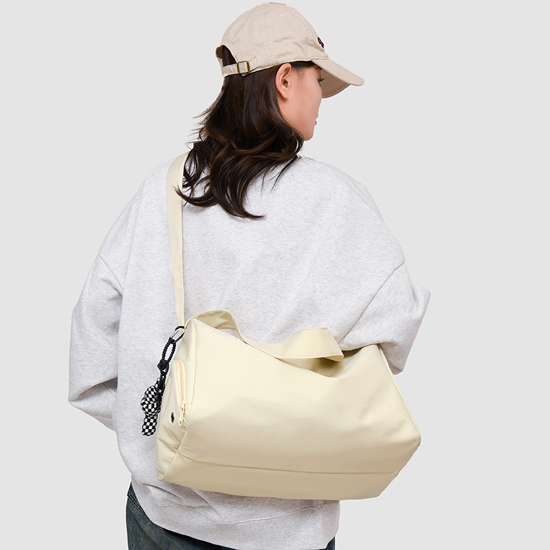 Чанта за фитнес с печат на лого, чанта за пътуване с голям капацитет, отделение за обувки, разделение сухо/мокро, изработена от оксфордски плат