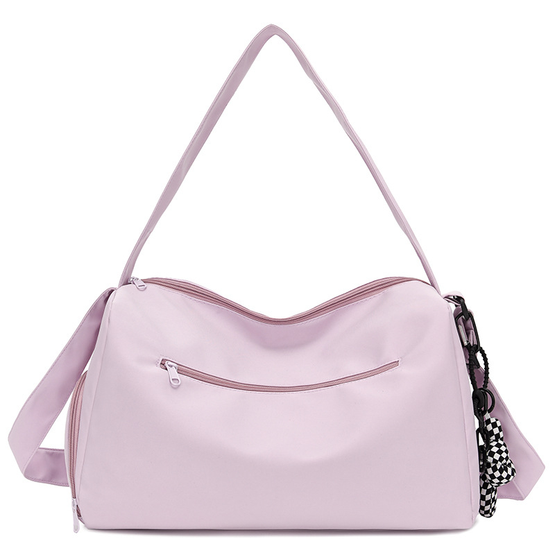 Чанта за фитнес с печат на лого, чанта за пътуване с голям капацитет, отделение за обувки, разделение сухо/мокро, изработена от оксфордски плат