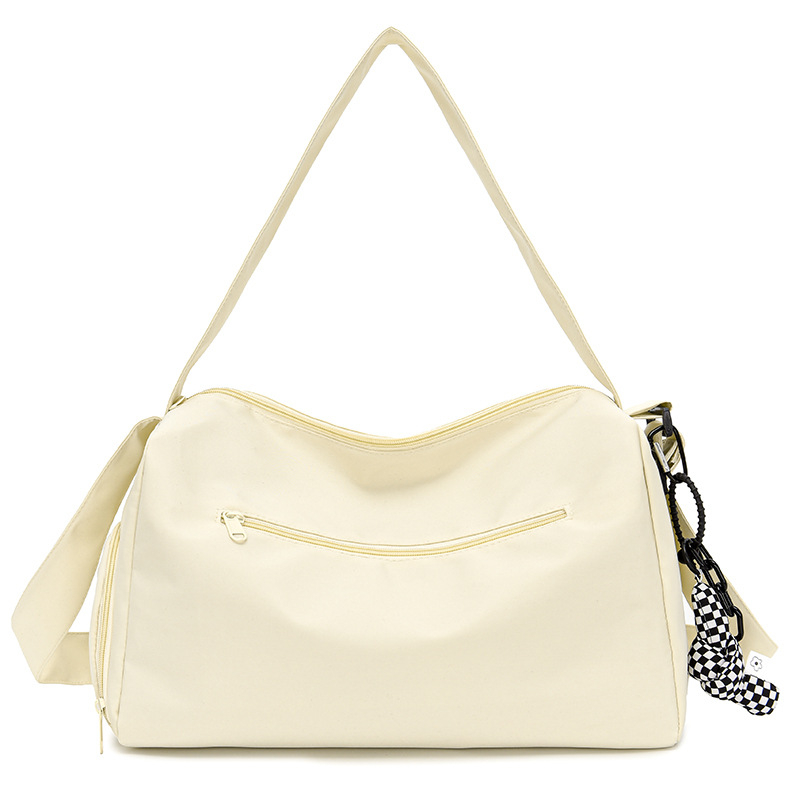 Чанта за фитнес с печат на лого, чанта за пътуване с голям капацитет, отделение за обувки, разделение сухо/мокро, изработена от оксфордски плат