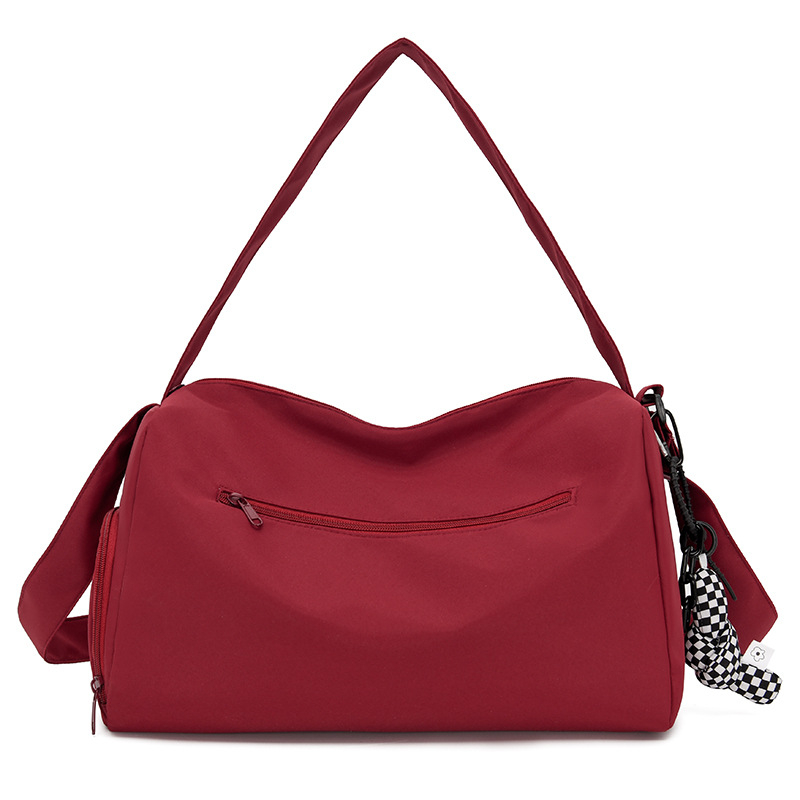 Чанта за фитнес с печат на лого, чанта за пътуване с голям капацитет, отделение за обувки, разделение сухо/мокро, изработена от оксфордски плат