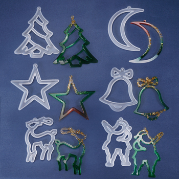 Силиконова форма за смола за коледни висулки - нерегулярна форма, коледна тематика, форма за печива