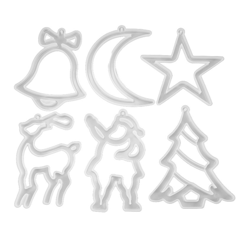 Силиконова форма за смола за коледни висулки - нерегулярна форма, коледна тематика, форма за печива