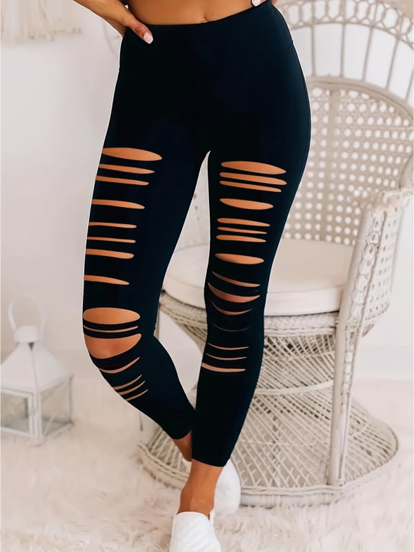 Legginsice s visokim strukom, 3/4 duljine, prozračne, tijesnog kroja (Milk Silk tkanina; 90-95% poliester; Spandex; visoka elastičnost; prozračnost)