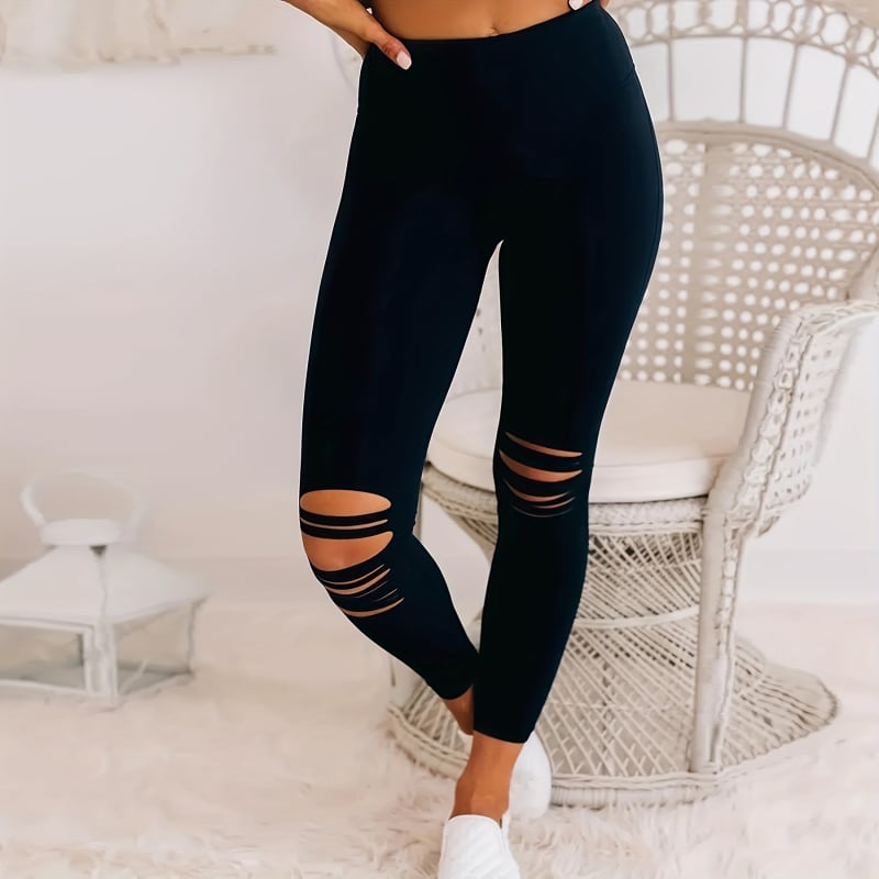 Legginsice s visokim strukom, 3/4 duljine, prozračne, tijesnog kroja (Milk Silk tkanina; 90-95% poliester; Spandex; visoka elastičnost; prozračnost)