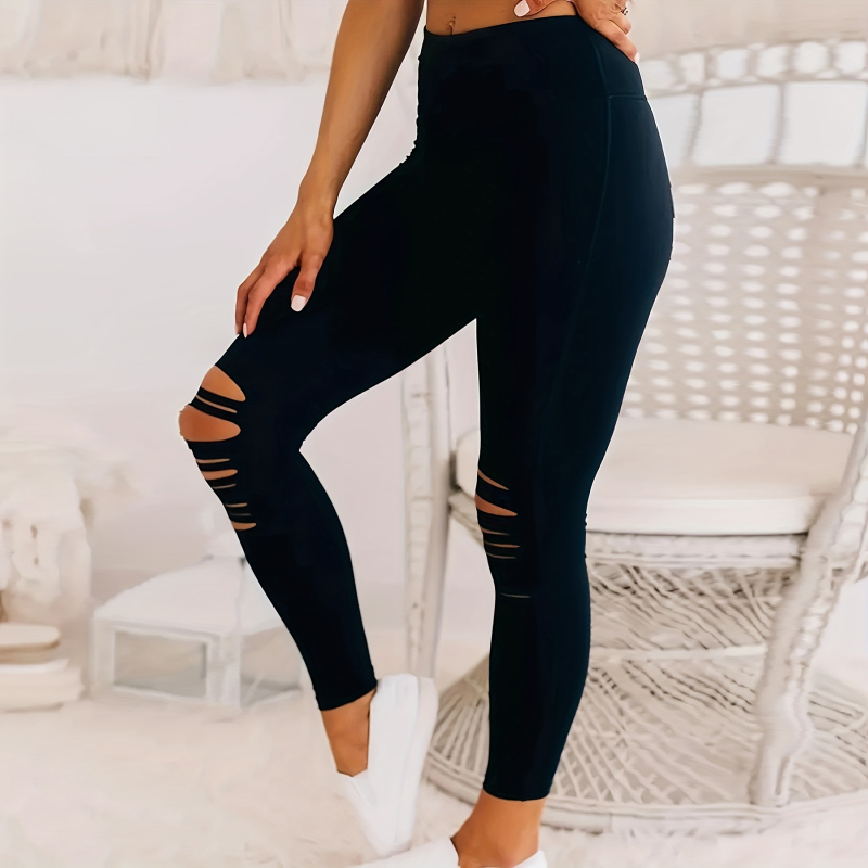 Legginsice s visokim strukom, 3/4 duljine, prozračne, tijesnog kroja (Milk Silk tkanina; 90-95% poliester; Spandex; visoka elastičnost; prozračnost)