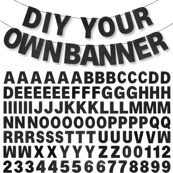 87 γράμματα σε μπάνερ από γυαλιστερό χαρτί για διακόσμηση πάρτι, μοντέρνο στυλ