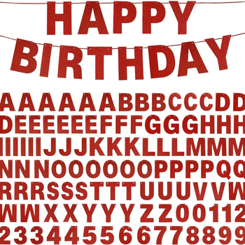 87 γράμματα σε μπάνερ από γυαλιστερό χαρτί για διακόσμηση πάρτι, μοντέρνο στυλ