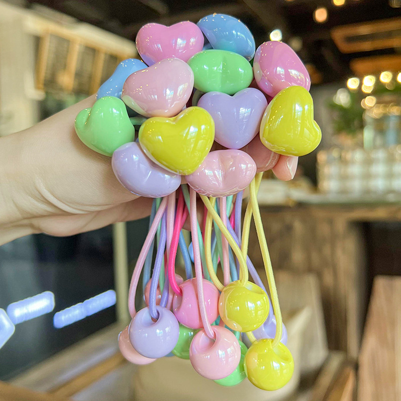 Set dodataka za kosu s motivom srca, korejski stil, akril, ručna izrada, za djecu od 3 do 10 godina