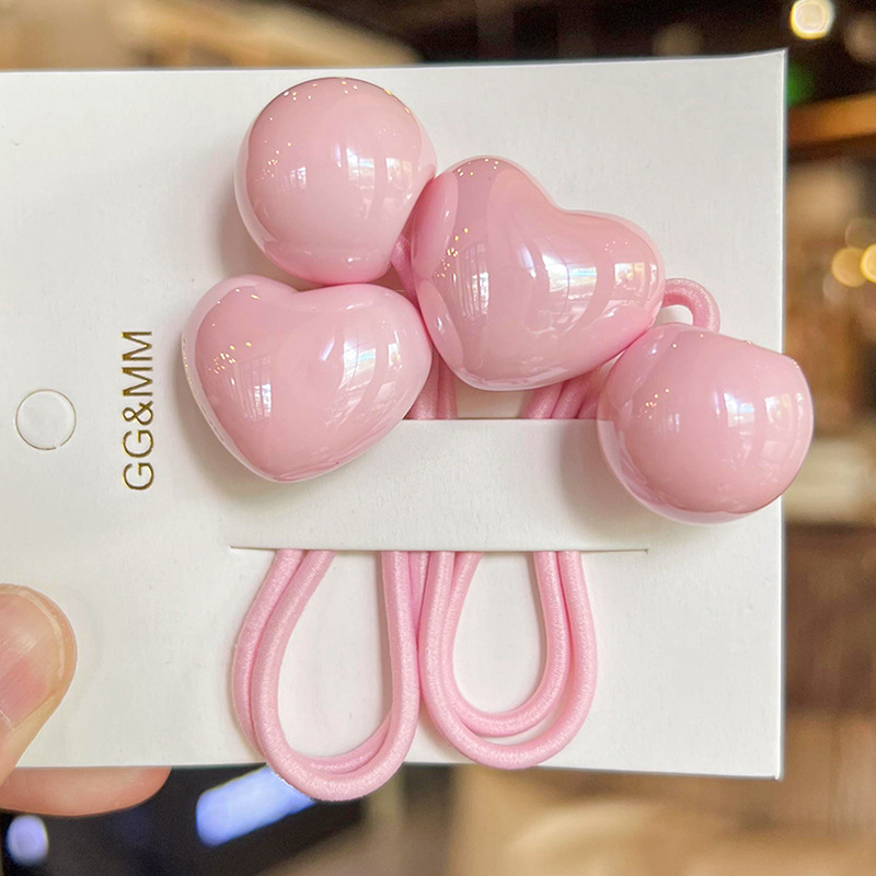 Set dodataka za kosu s motivom srca, korejski stil, akril, ručna izrada, za djecu od 3 do 10 godina