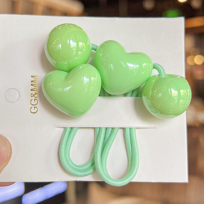 Set dodataka za kosu s motivom srca, korejski stil, akril, ručna izrada, za djecu od 3 do 10 godina