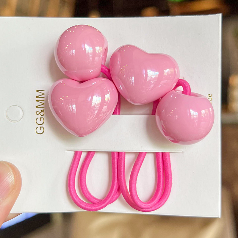 Set dodataka za kosu s motivom srca, korejski stil, akril, ručna izrada, za djecu od 3 do 10 godina