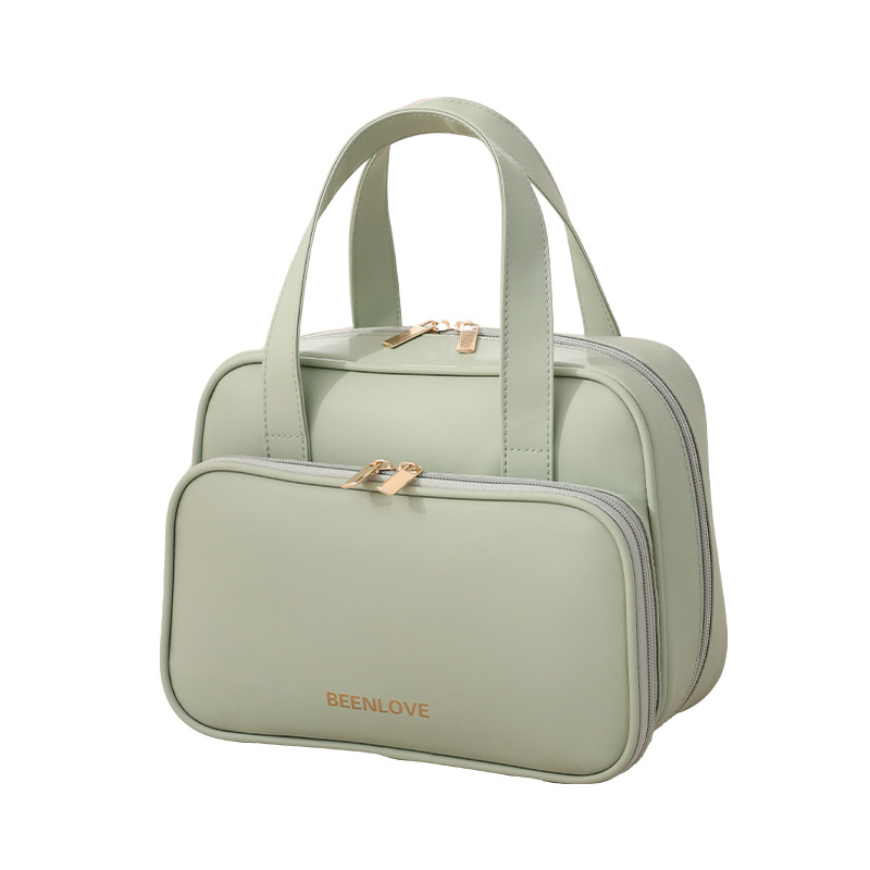 Unisex četvrtasta vodootporna torbica za kozmetiku za putovanja, materijal nalik koži i poliester podstava