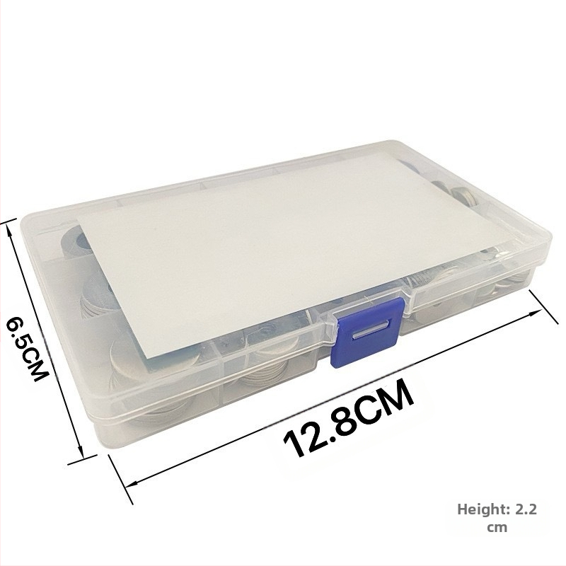 Комплект плоски шайби, 180 бр., DIN125, никелирана повърхност, степен 4.8, клас А