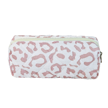 Kozmetikai táska leopard mintás quiltelt dizájnnal, szigetelt, ultrakönnyű, nagy kapacitású, hordozható