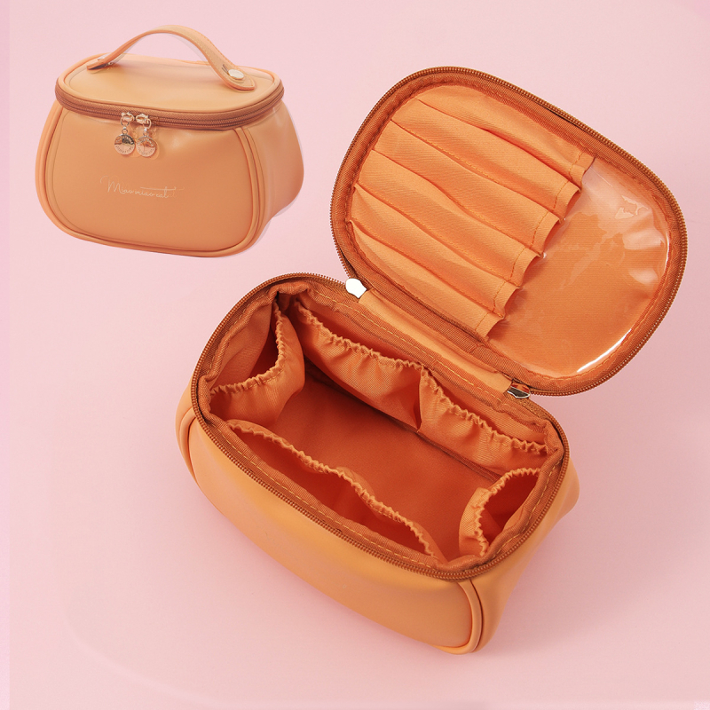 Unisex kozmetička torba od PU kože, gradski minimalistički stil, vodootporna, uzorak slova, podstava od poliester